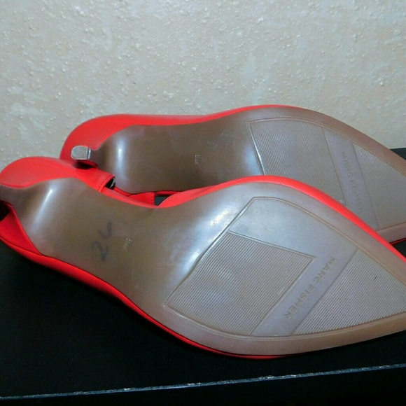 Marc Fisher Red-orange Heels - Picture 4 of 7
